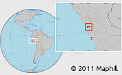 Gray Location Map of Huaraz