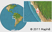Satellite Location Map of Huaraz, highlighted parent region