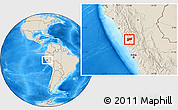 Shaded Relief Location Map of Huaraz