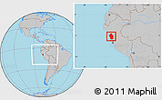Gray Location Map of Ancash, within the entire country
