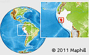 Physical Location Map of Ancash, highlighted country, within the entire country