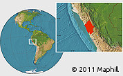 Satellite Location Map of Ancash