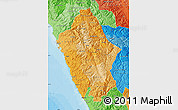 Political Shades Map of Ancash