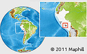 Physical Location Map of Andahuaylas, highlighted country, highlighted parent region, within the entire country