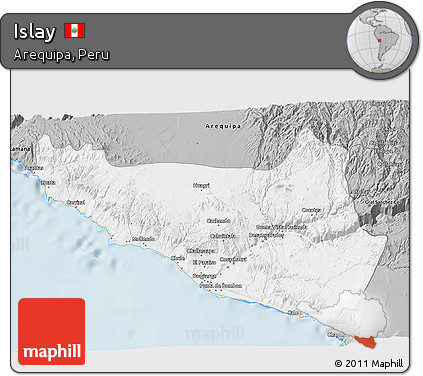 Gray 3D Map of Islay