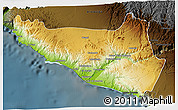 Physical 3D Map of Islay, darken