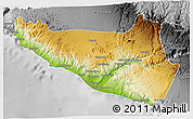Physical 3D Map of Islay, desaturated