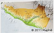 Physical 3D Map of Islay, lighten, semi-desaturated
