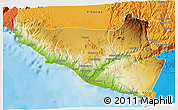 Physical 3D Map of Islay, political outside