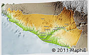 Physical 3D Map of Islay, semi-desaturated