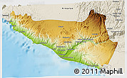 Physical 3D Map of Islay, shaded relief outside