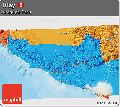 Political 3D Map of Islay
