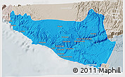 Political 3D Map of Islay, lighten, semi-desaturated