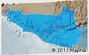 Political 3D Map of Islay, semi-desaturated