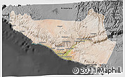 Satellite 3D Map of Islay, darken, desaturated