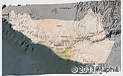 Satellite 3D Map of Islay, darken, semi-desaturated