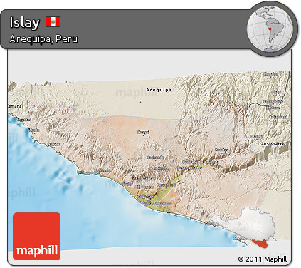 Satellite 3D Map of Islay, shaded relief outside