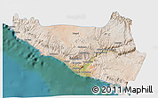 Satellite 3D Map of Islay, single color outside