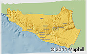 Savanna Style 3D Map of Islay, single color outside