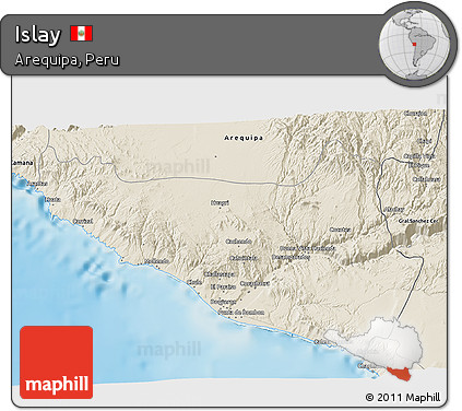Shaded Relief 3D Map of Islay