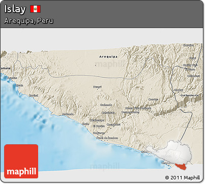 Shaded Relief 3D Map of Islay