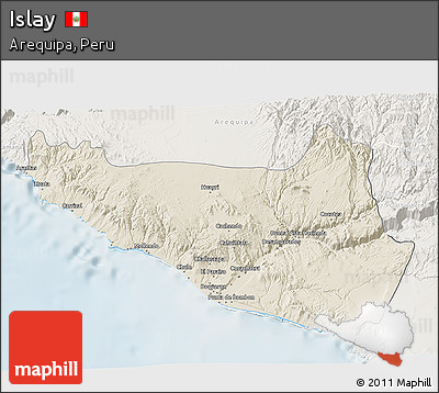 Shaded Relief 3D Map of Islay, lighten