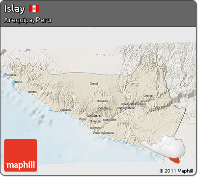 Shaded Relief 3D Map of Islay, lighten