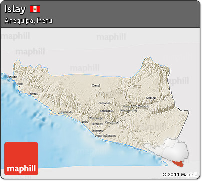 Shaded Relief 3D Map of Islay, single color outside