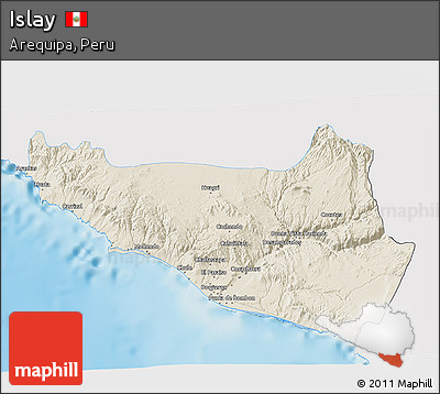 Shaded Relief 3D Map of Islay, single color outside
