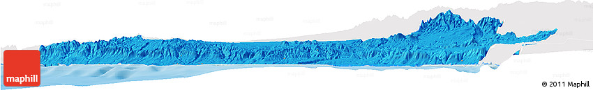Political Horizon Map of Islay, single color outside