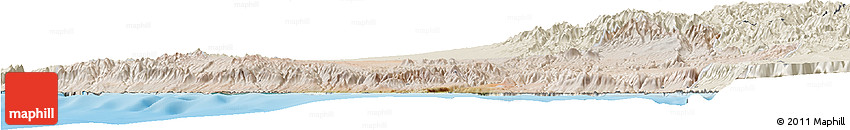 Satellite Horizon Map of Islay, shaded relief outside