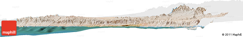 Satellite Horizon Map of Islay, single color outside