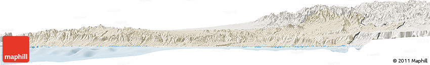 Shaded Relief Horizon Map of Islay, lighten