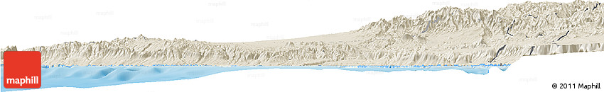 Shaded Relief Horizon Map of Islay