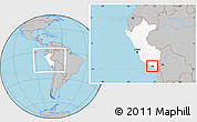 Gray Location Map of Islay, highlighted country, within the entire country