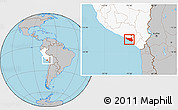 Gray Location Map of Islay, highlighted country