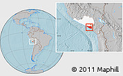 Gray Location Map of Islay, highlighted parent region, hill shading