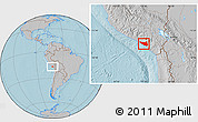 Gray Location Map of Islay, hill shading