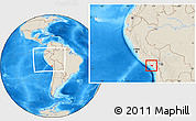 Shaded Relief Location Map of Islay, within the entire country