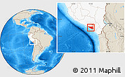 Shaded Relief Location Map of Islay, highlighted country