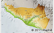 Physical Map of Islay, lighten, semi-desaturated