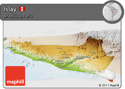 Physical Panoramic Map of Islay, lighten