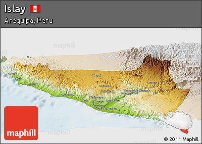 Physical Panoramic Map of Islay, lighten
