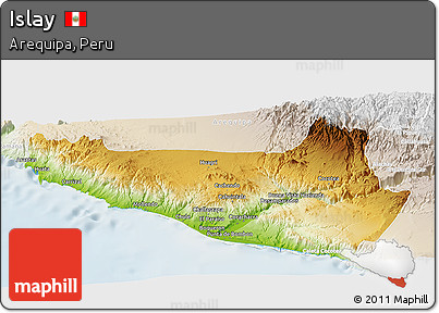 Physical Panoramic Map of Islay, lighten
