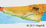 Physical Panoramic Map of Islay, political outside
