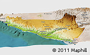 Physical Panoramic Map of Islay, satellite outside