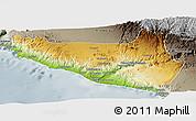 Physical Panoramic Map of Islay, semi-desaturated