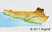 Physical Panoramic Map of Islay, single color outside