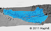 Political Panoramic Map of Islay, darken, desaturated