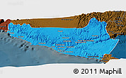 Political Panoramic Map of Islay, darken